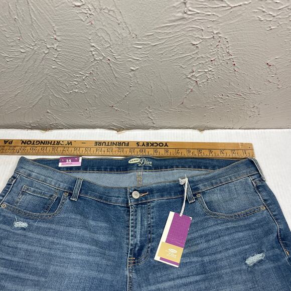 NWT Old Navy Blue Skinny Leg Mid‎ Rise Stretch The Diva Jeans Womens 18 Regular - Picture 1 of 5